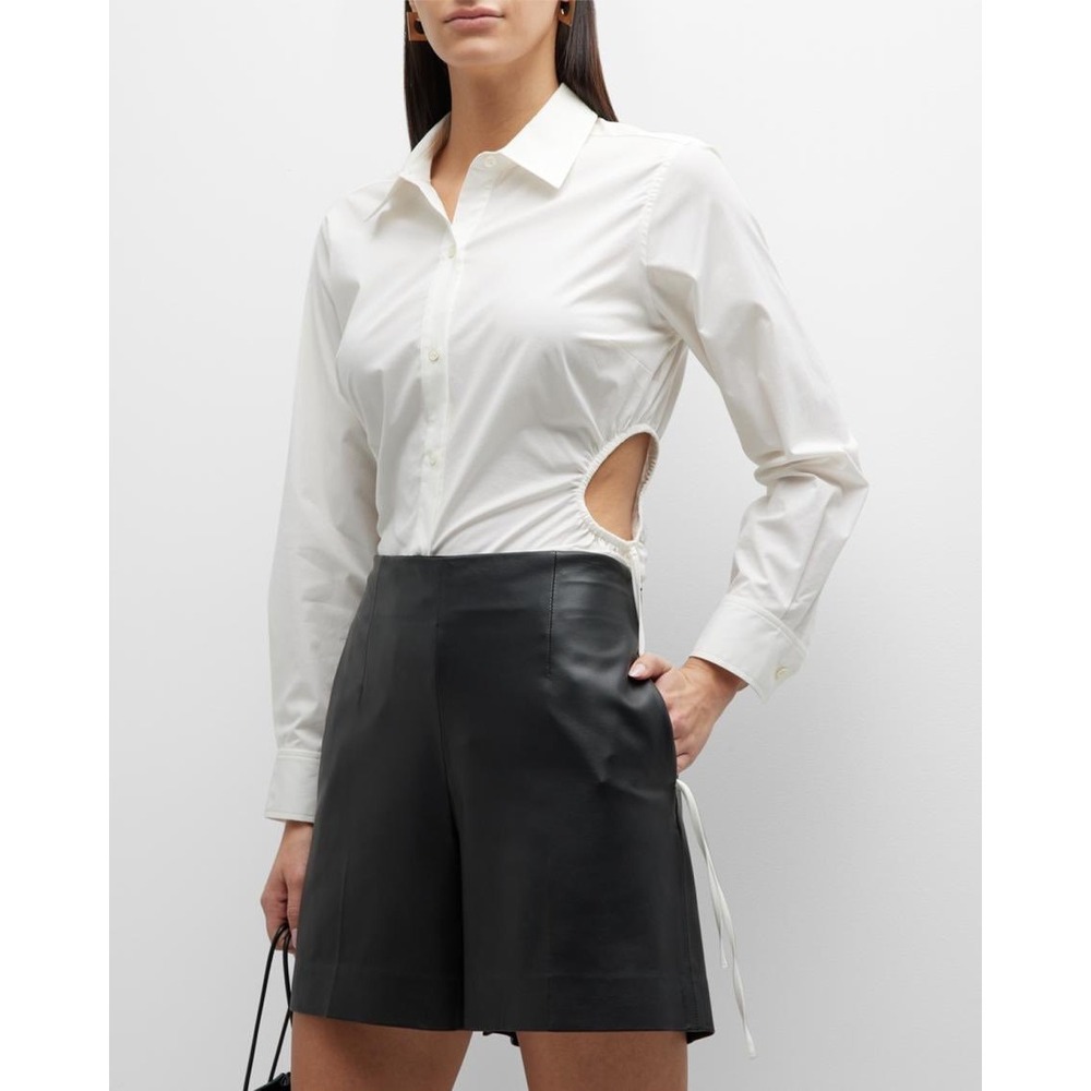New NWT Rails Cristiana Cutout White Long Sleeve Button Down Blouse Minimalist S